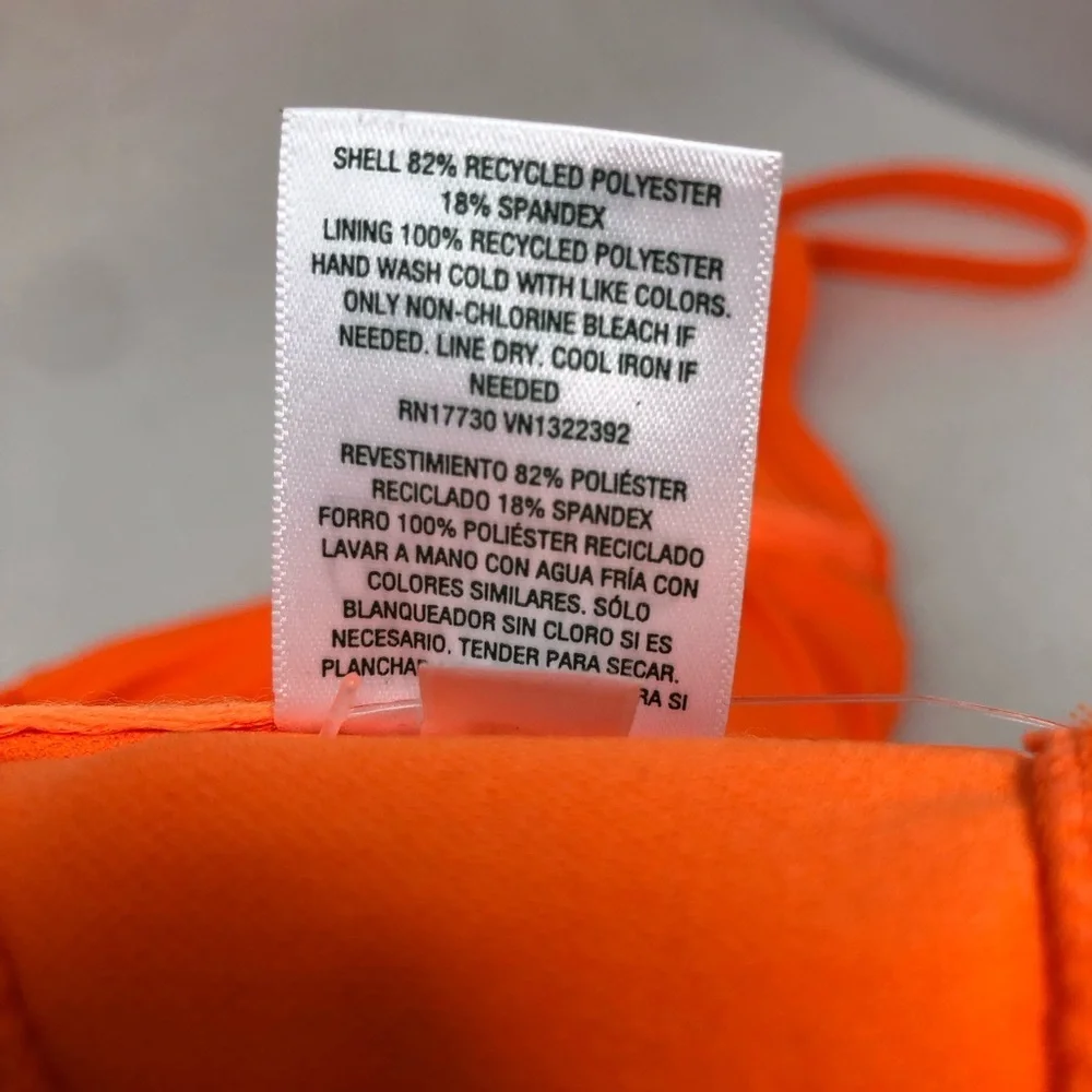 NWT Wild Fable Bikini Neon Orange Two Piece Size XL Bottom D/DD Top